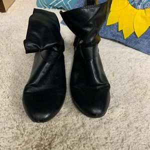 Black leather boots